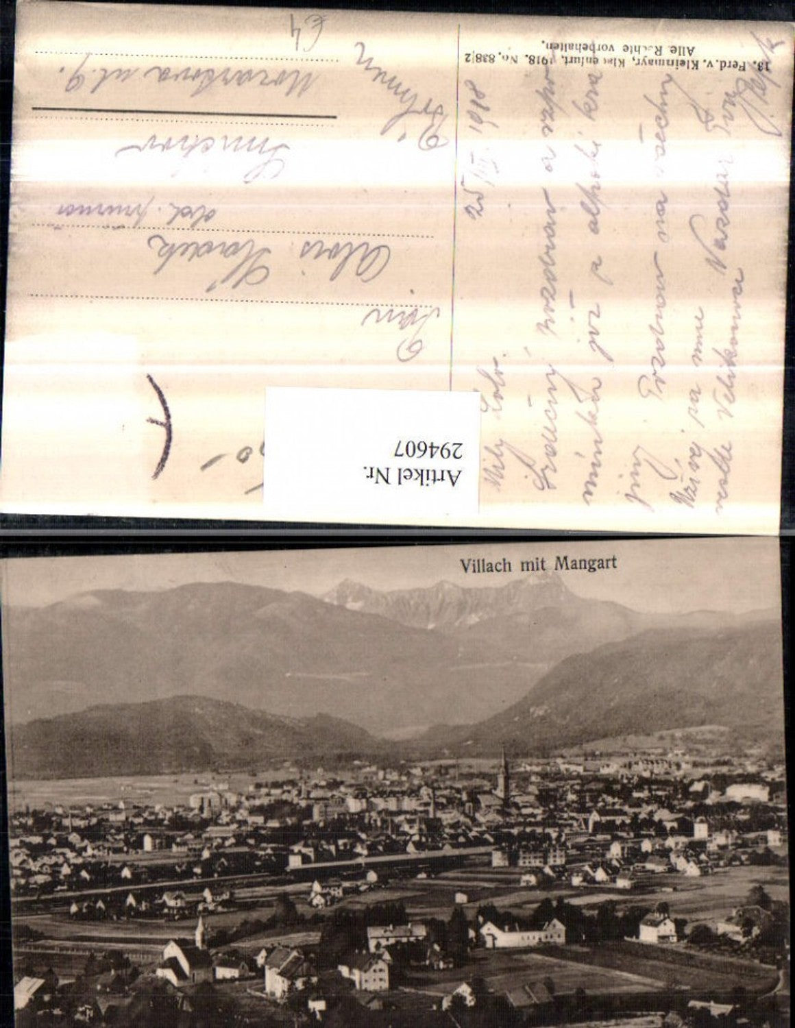 294607,Villach Totale m. Mangart Bergkulisse