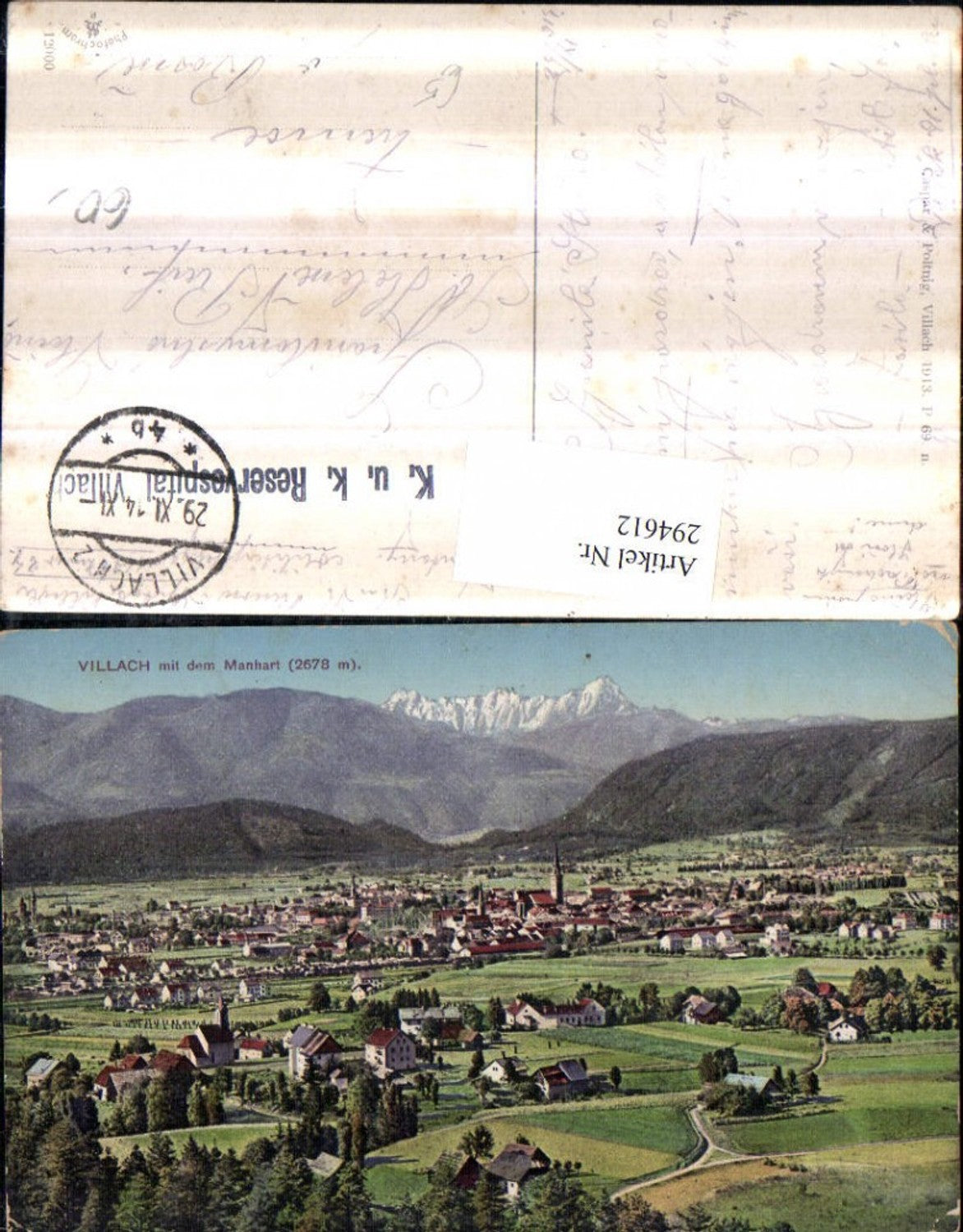 294612,Villach Totale m. d. Manhart Bergkulisse