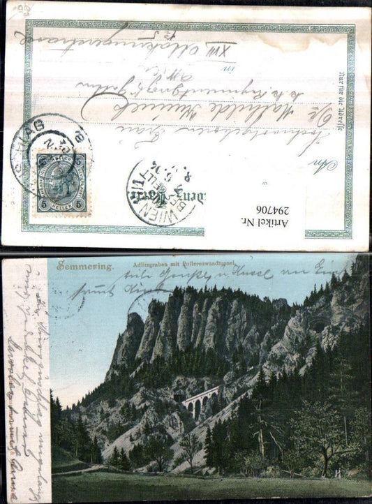 294706,Semmering Adlitzgraben m. Polleroswandtunnel Viadukt