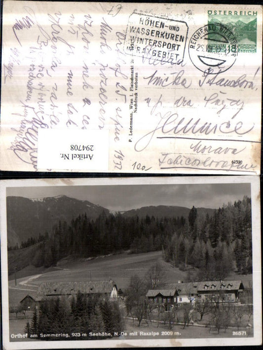 294708,Orthof am Semmering m. Raxalpe Bergkulisse