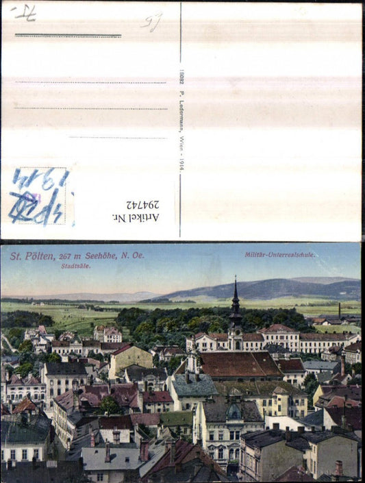 294742,St. Pölten Teilansicht m. Stadtsäle u. Militär-Unterrealschule