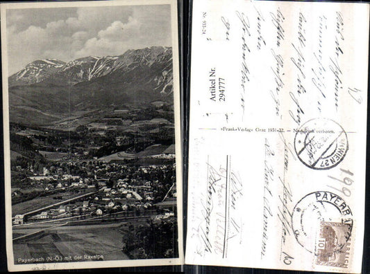 294777,Payerbach Totale m. d. Raxalpe Bergkulisse