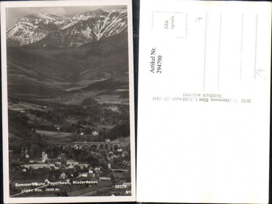 294790,Payerbach Totale m. Viadukt Brücke geg. Rax Bergkulisse