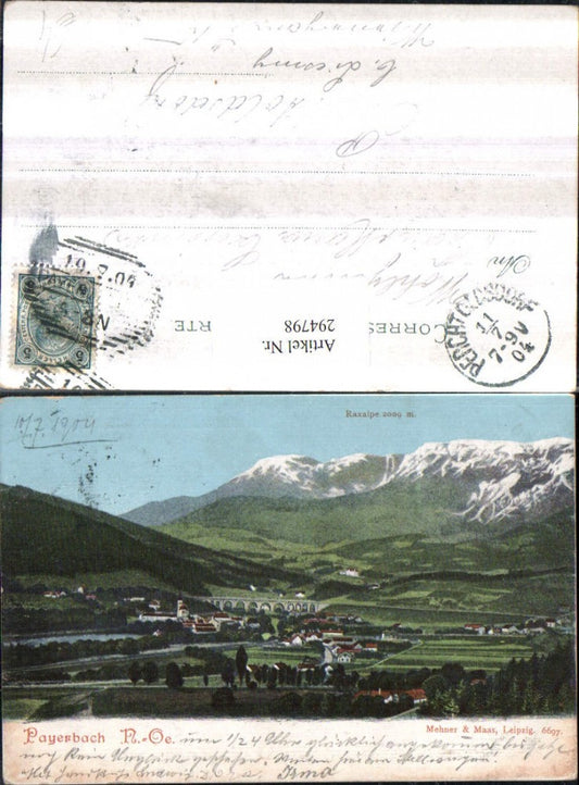 294798,Payerbach Totale m. Raxalpe Bergkulisse