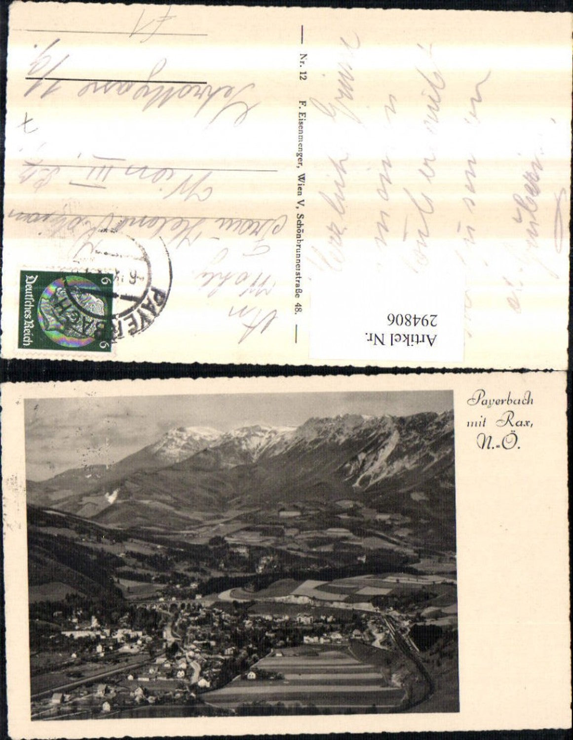 294806,Payerbach Totale m. Rax Bergkulisse