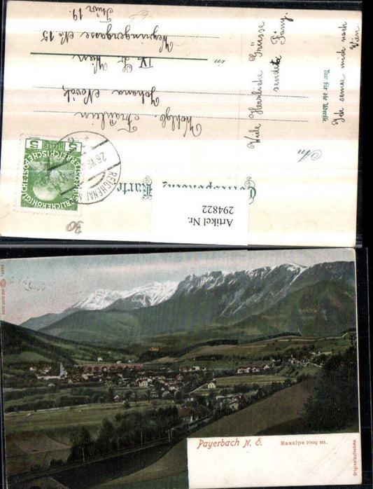 294822,Payerbach Totale m. Raxalpe Bergkulisse