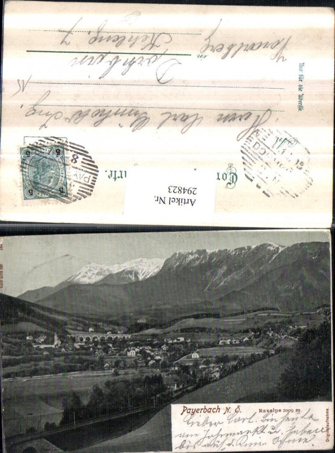 294823,Payerbach Totale m. Raxalpe Bergkulisse