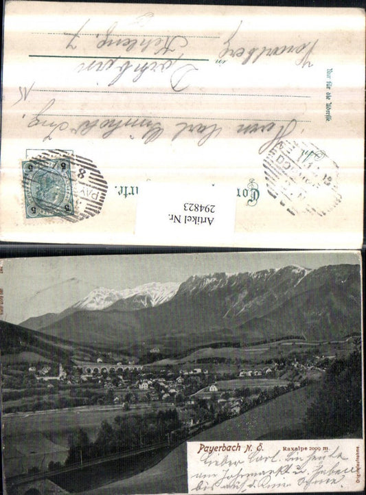 294823,Payerbach Totale m. Raxalpe Bergkulisse