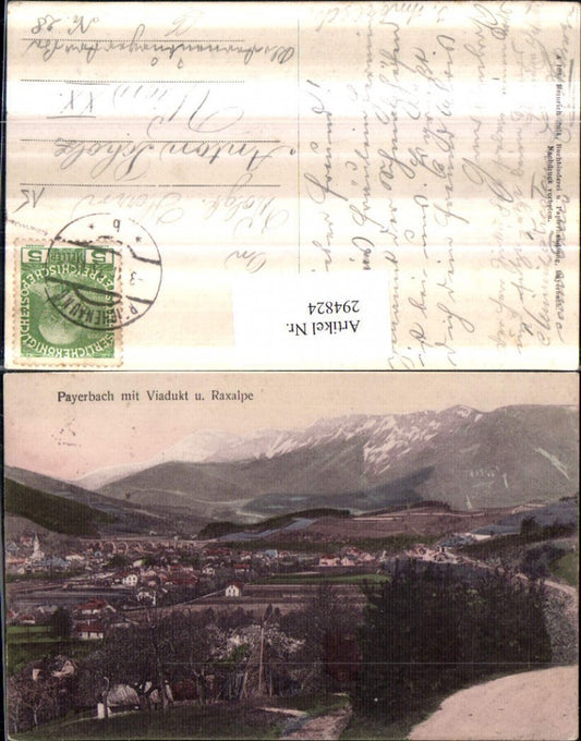 294824,Payerbach Totale m. Viadukt Brücke u. Raxalpe Bergkulisse