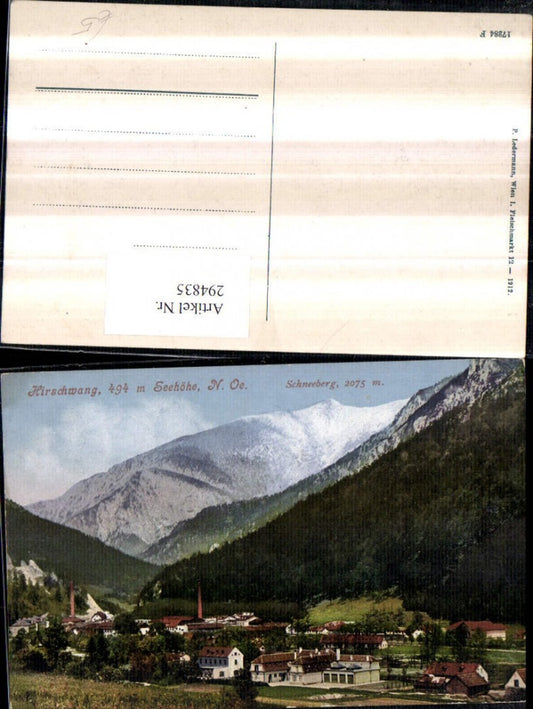294835,Hirschwang Totale m. Schneeberg Bergkulisse