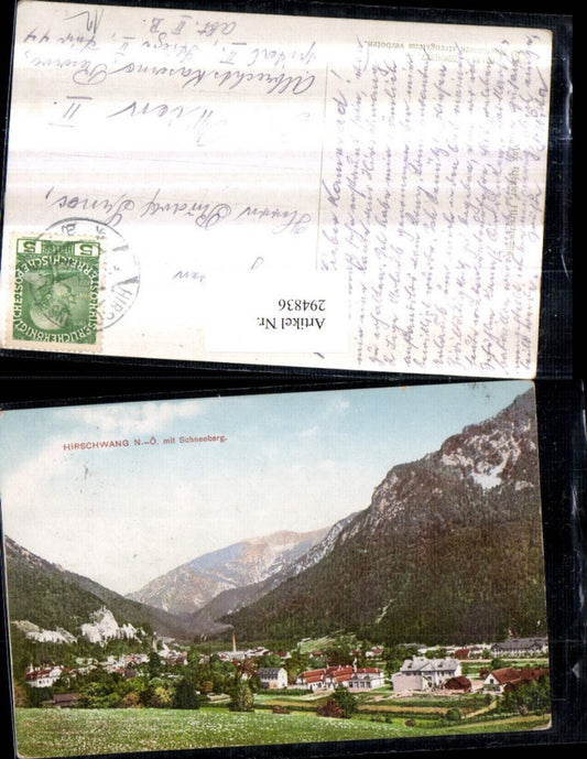 294836,Hirschwang Totale m. Schneeberg Bergkulisse