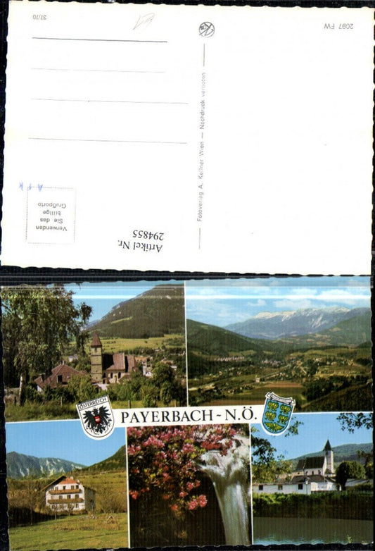 294855,Payerbach Totale Kirche Wasserfall Mehrbildkarte
