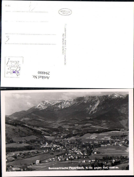 294880,Payerbach Totale geg. Rax Bergkulisse