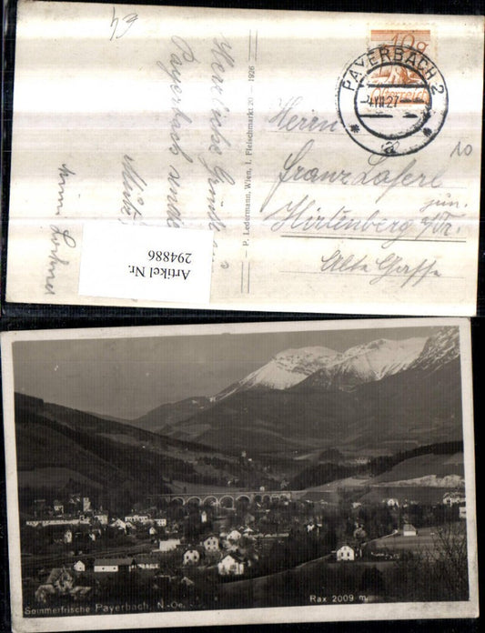 294886,Payerbach Totale m. Viadukt Brücke u. Rax Bergkulisse