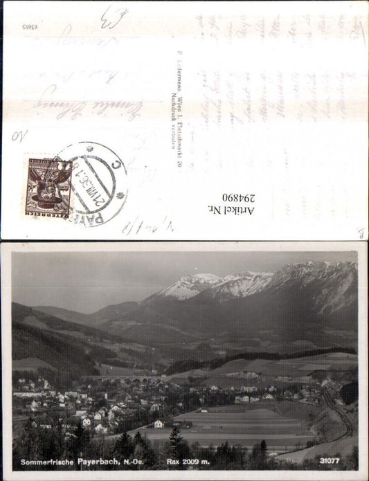 294890,Payerbach Totale m. Viadukt Brücke u. Rax Bergkulisse