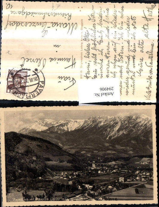 294906,Payerbach Totale m. Raxalpe Bergkulisse