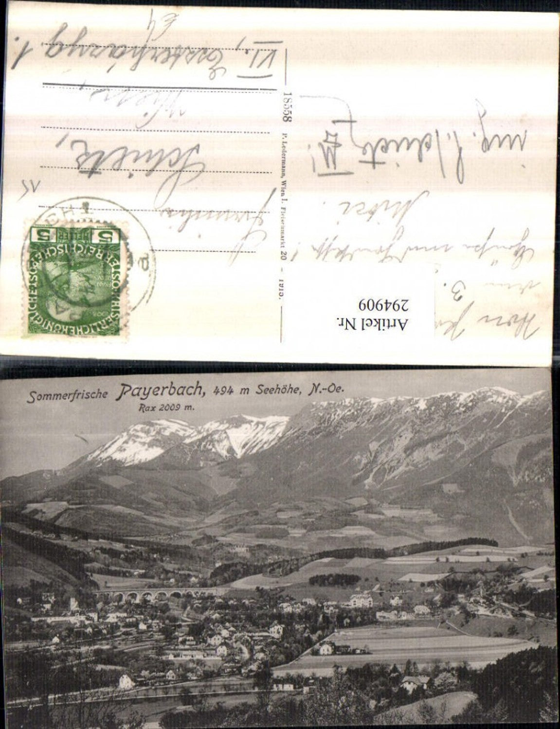 294909,Payerbach Totale m. Rax Bergkulisse