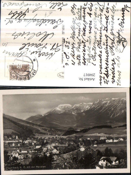 294917,Payerbach Totale m. Viadukt Brücke u. Raxalpe Bergkulisse
