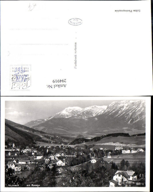 294919,Payerbach Totale m. Viadukt Brücke u. Raxalpe Bergkulisse