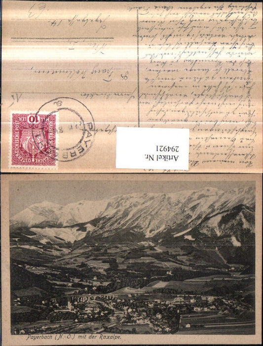 294921,Payerbach Totale m. Raxalpe Bergkulisse