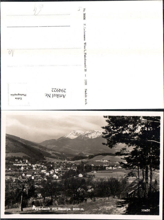 294922,Payerbach Totale m. Raxalpe Bergkulisse