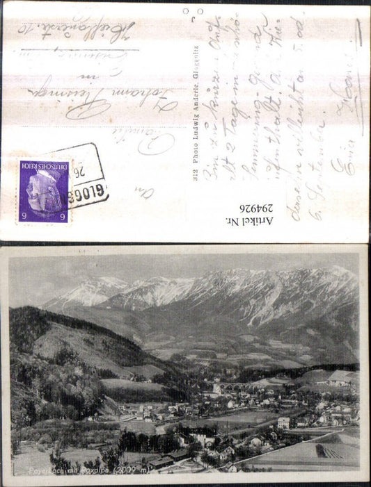 294926,Payerbach Totale m. Raxalpe Bergkulisse