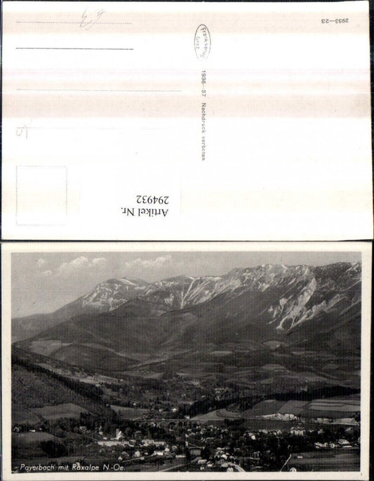 294932,Payerbach Totale m. Raxalpe Bergkulisse
