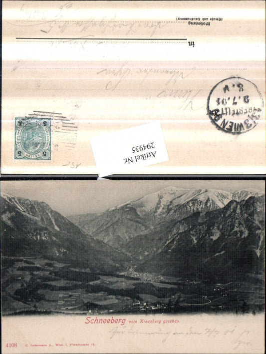 294935,Schneeberg vom Kreuzberg Bergkulisse b. Puchberg