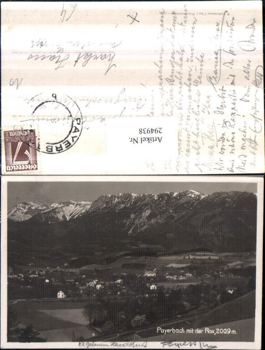 294938,Payerbach Totale m. Viadukt Brücke geg. Rax Bergkulisse