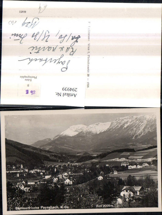 294939,Payerbach Totale m. Viadukt Brücke u. Rax Bergkulisse