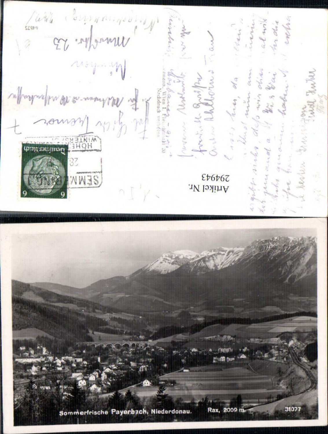 294943,Payerbach Totale m. Rax Bergkulisse