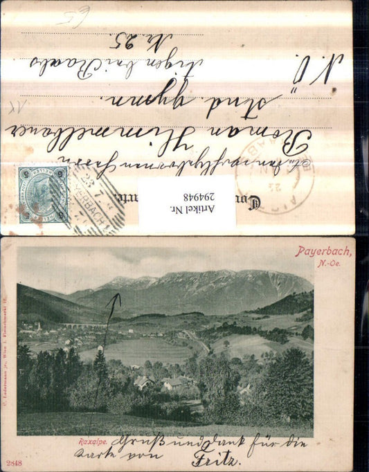 294948,Payerbach Totale m. Raxalpe Bergkulisse