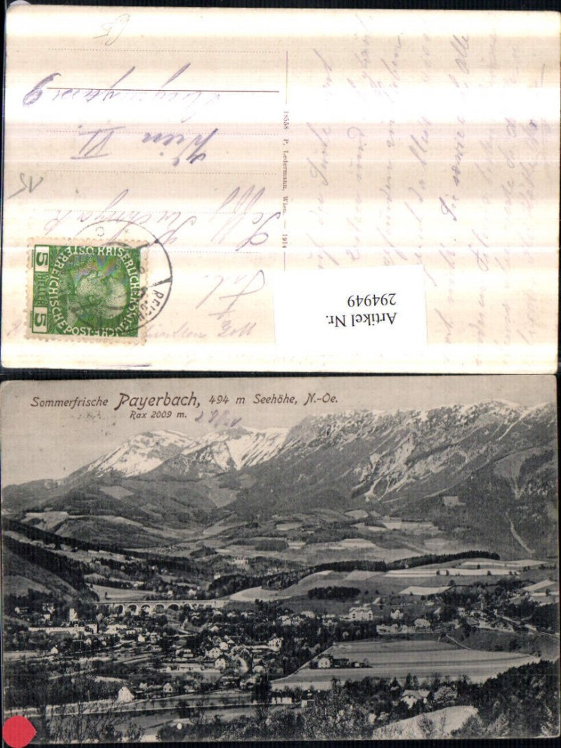 294949,Payerbach Totale m. Rax Bergkulisse