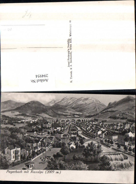 294954,Payerbach Totale m. Viadukt Brücke Wer u. Raxalpe Bergkulisse pub Josef Prokopp