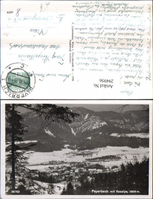 294956,Payerbach Totale m. Raxalpe Bergkulisse Winterbild