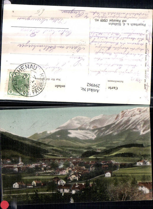 294962,Payerbach an d. Südbahn Totale m. Viadukt Brücke u. Raxalpe Bergkulisse