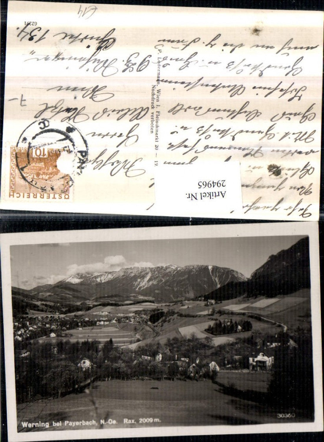 294965,Werning b. Payerbach Totale m. Rax Bergkulisse