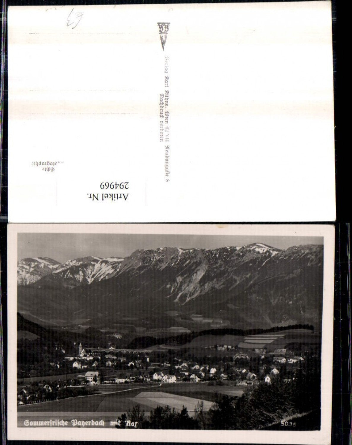 294969,Payerbach Totale m. Rax Bergkulisse