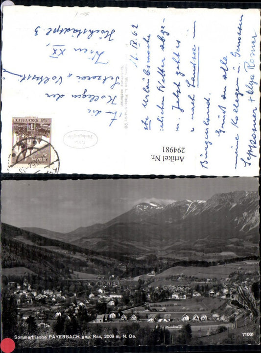 294981,Payerbach Totale geg. Rax Bergkulisse
