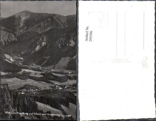 295596,Blick vom Kreuzberg auf Edlach u. Hirschwang Totale Bergkulisse