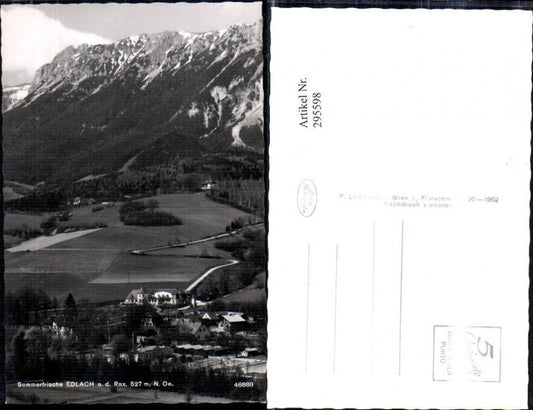 295598,Edlach an d. Rax Teilansicht Bergkulisse