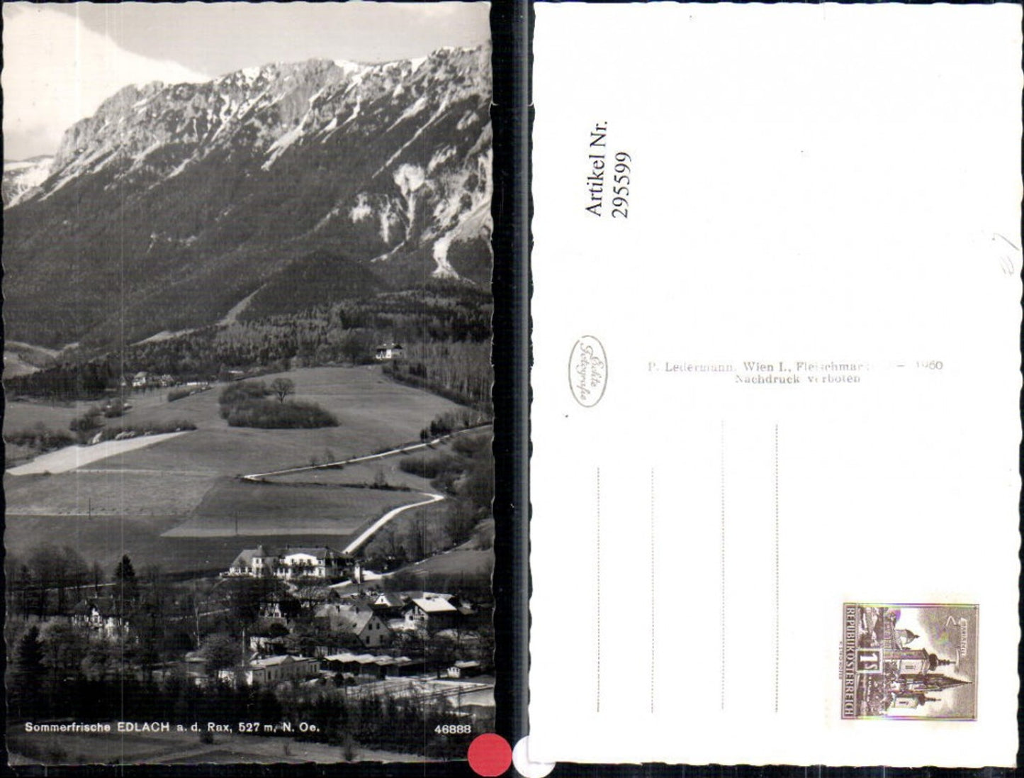 295599,Edlach an d. Rax Teilansicht Bergkulisse