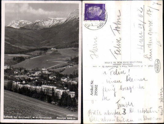 295602,Edlach b. Reichenau Totale m. Kuranstalt Bergkulisse