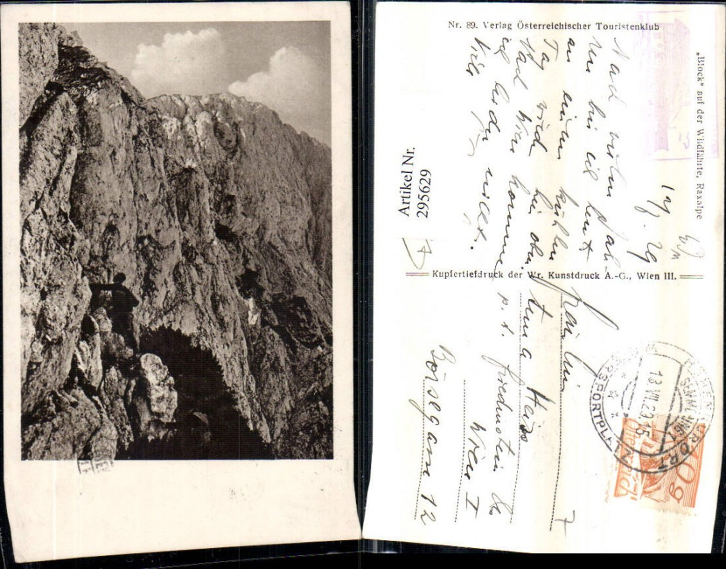295629,Raxalpe Block auf d. Wildfährte Bergkulisse b. Naßwald Bergsteiger