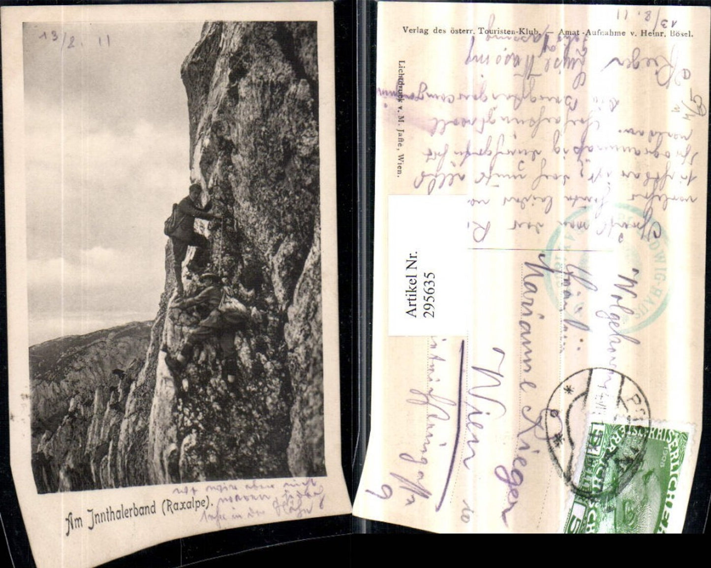 295635,Raxalpe Am Inntalerband b. Naßwald Schwarzau Bergsteiger Kletterer