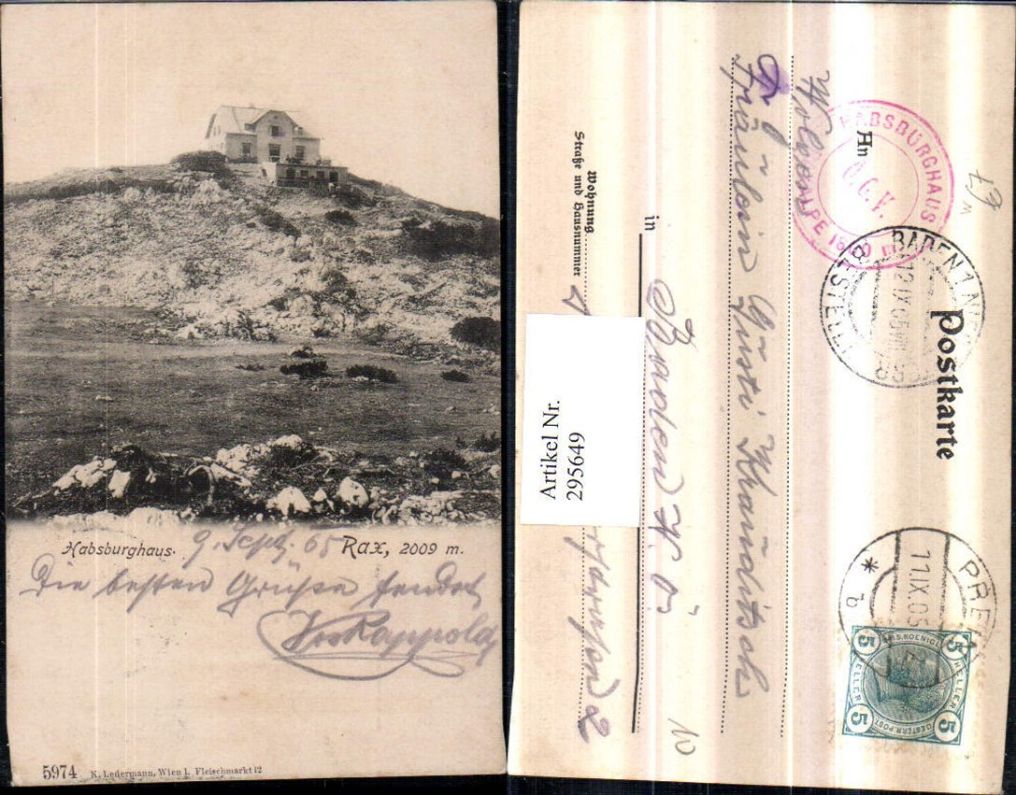 295649,Rax Habsburghaus Berghütte b. Naßwald Schwarzau