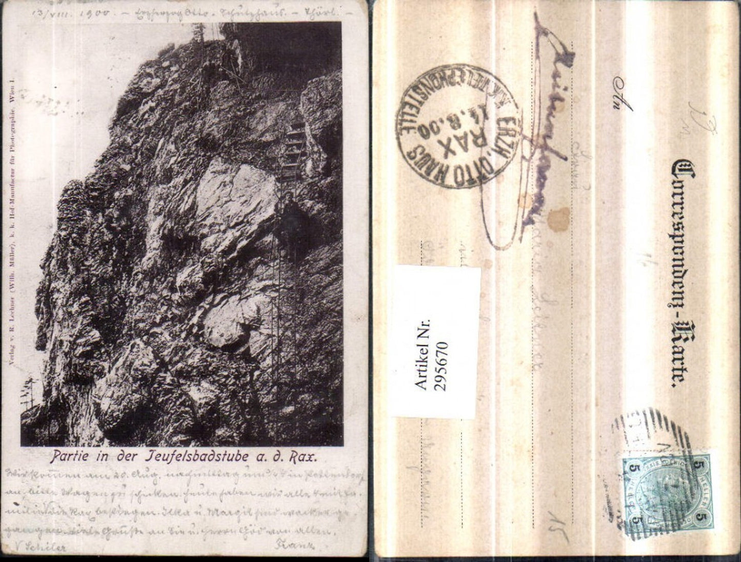 295670,Partie in d. Teufelsbadstube an . Rax b. Reichenau