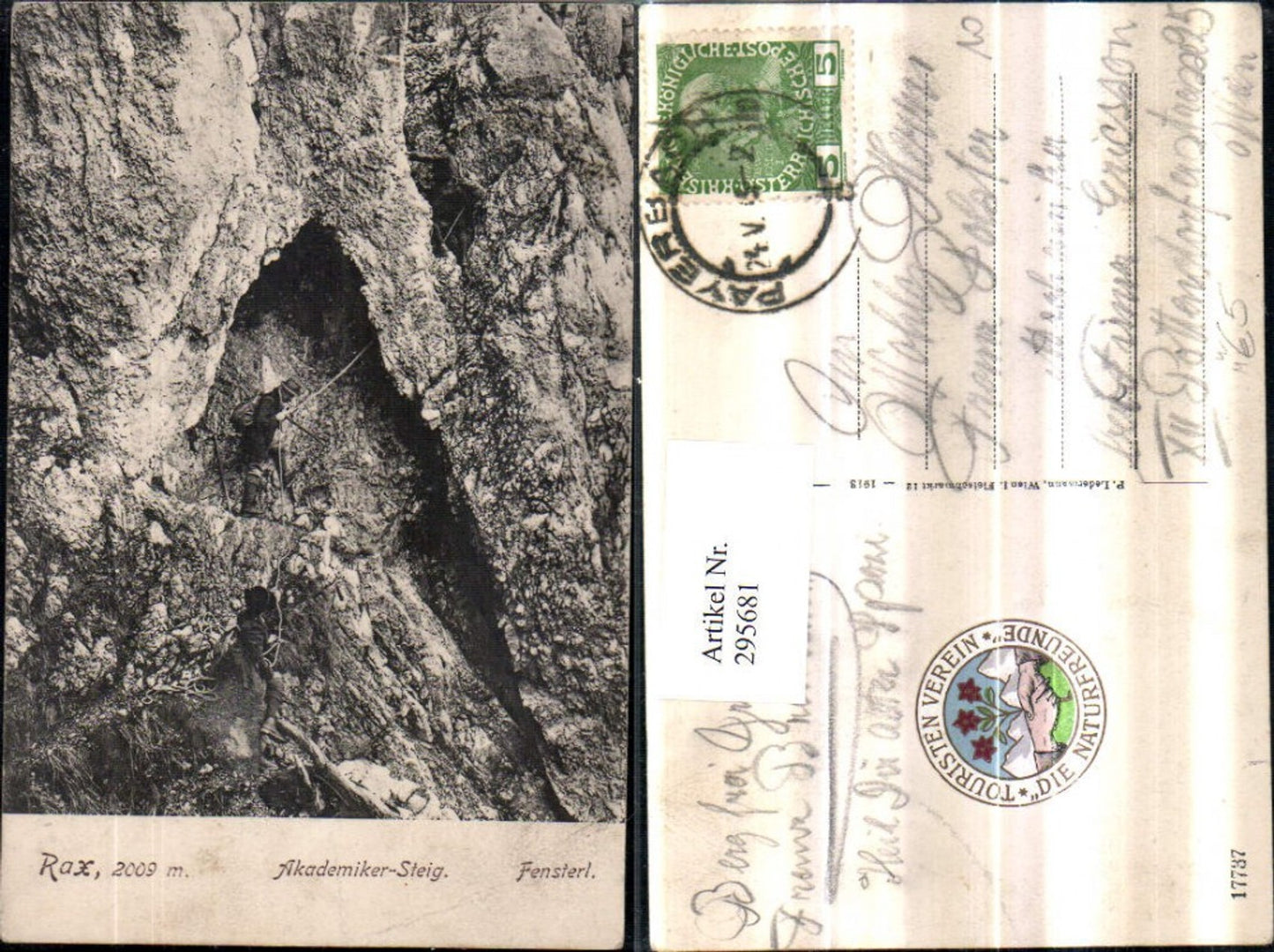 295681,Rax Akademikersteig Fensterl b. Schwarzau Bergsteiger Kletterer