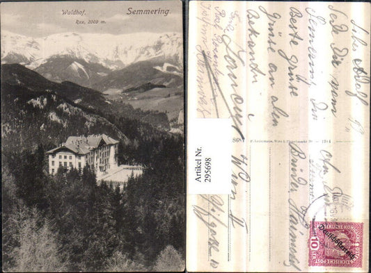 295698,Semmering Waldhof geg. Rax Bergkulisse