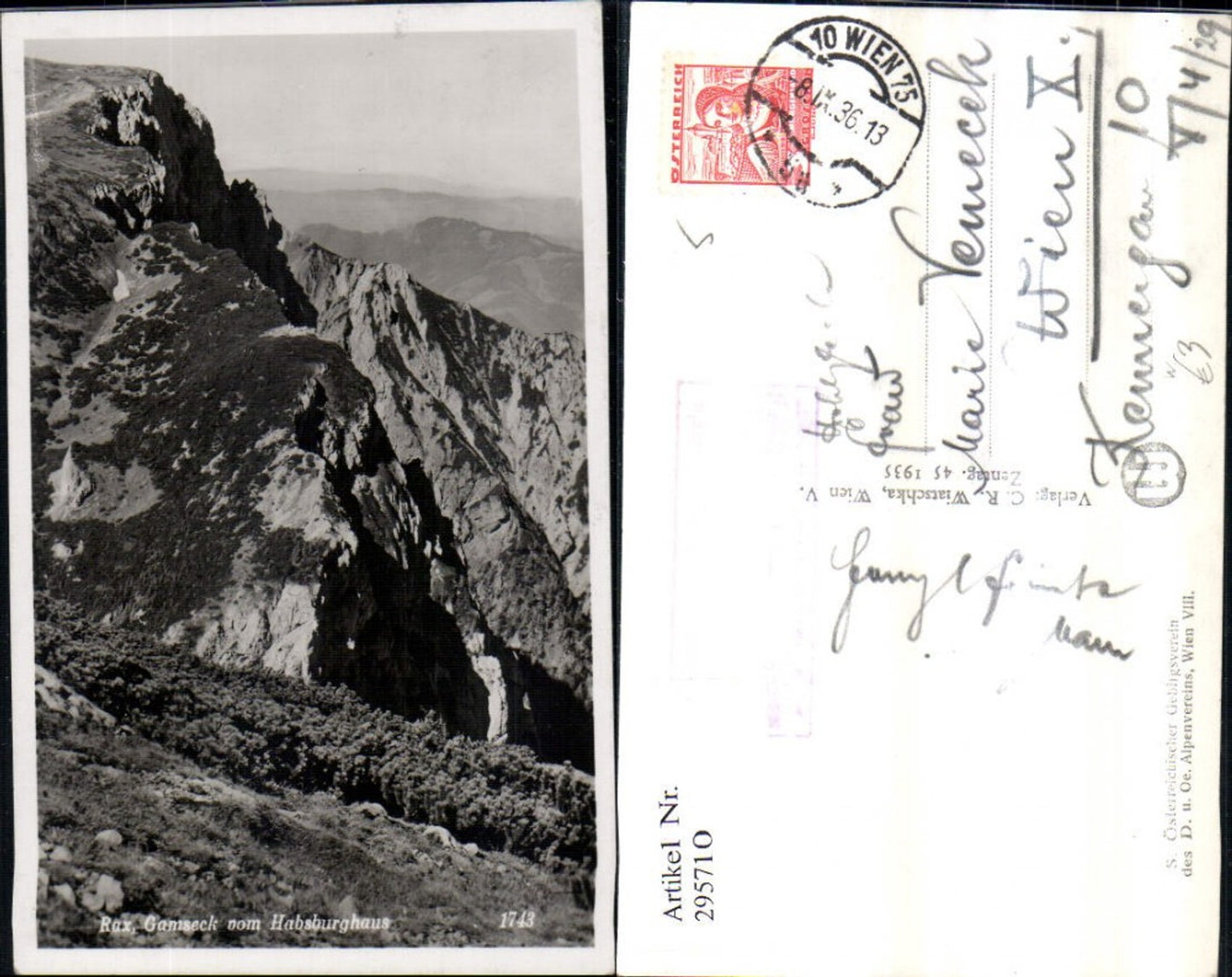 295710,Rax Gamseck vom Habsburghaus Bergkulisse b. Naßwald Schwarzau